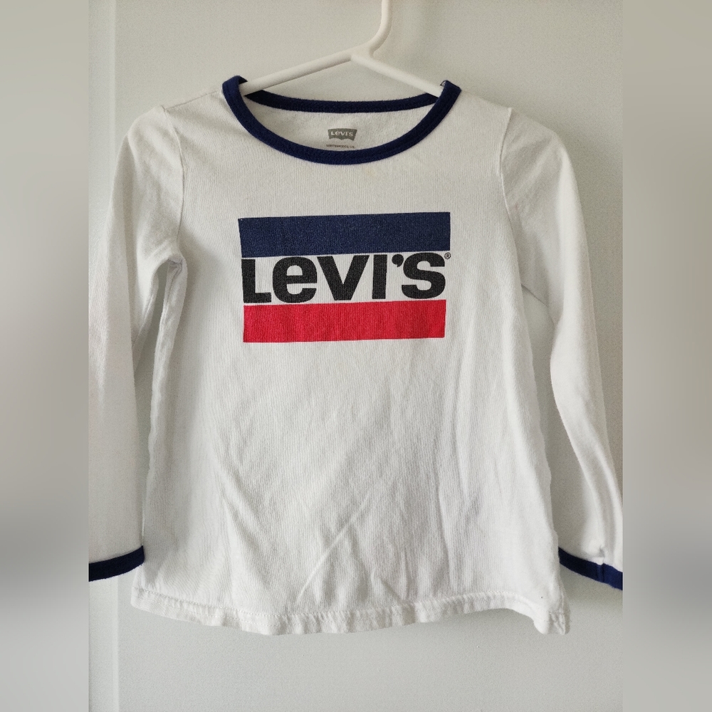 3t Levi's white‎ long sleeved t-shirt Patriotic Classic Retro